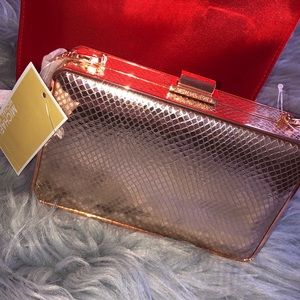 Never Worn Elegant Rose Gold  Clutch/Crossbody